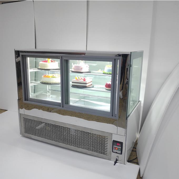 congélateur de réfrigérateur commercial de gâteau en verre de la double couche 650W 1
