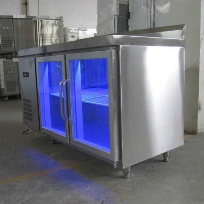 Fan d'acier inoxydable refroidissant le réfrigérateur d'Undercounter de 2 portes 0