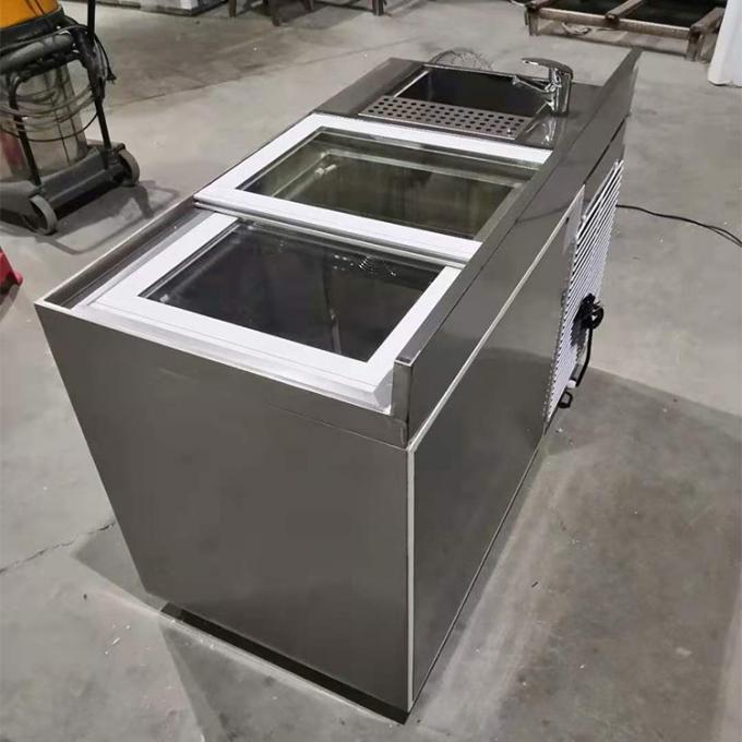 réfrigérateur de 1.5m 5ft solides solubles Undercounter avec la porte coulissante 1