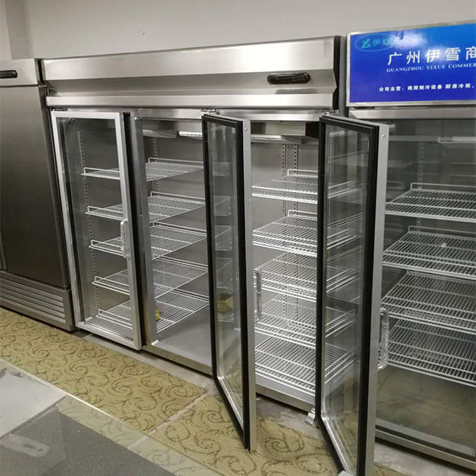Réfrigérateur en verre droit de porte de la porte 650W 3 de refroidissement à l'air 0