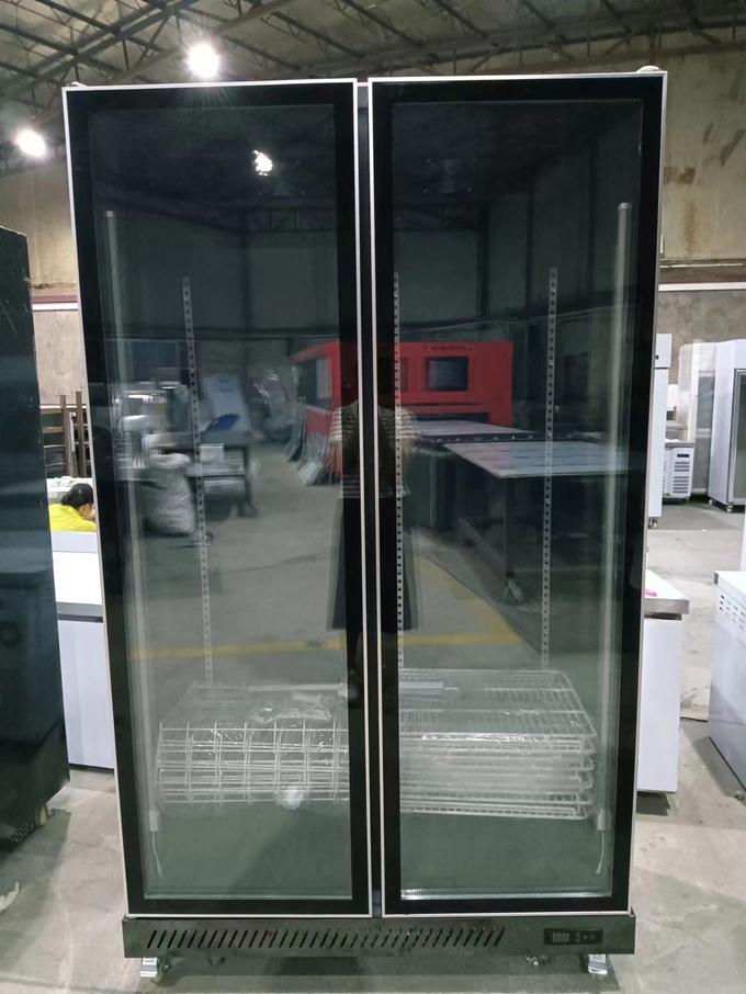 2 portes en verre affichage de boissons réfrigérateur réfrigérateur commercial vertical 0