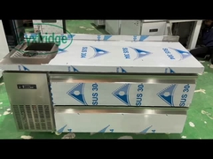 Commercial 2 tiroirs Cuisine Table de travail en acier inoxydable Réfrigéré 1,5 M Table de travail