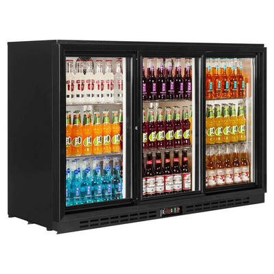 Under Counter Triple Glass Back Bar Cooler With Fan Cooling R134a Commercial