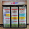 Message publicitaire en verre de réfrigérateur de marchandiseur de porte de trois oscillations