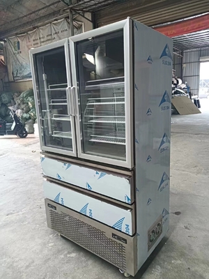 Réfrigérateur vertical 2 Porte vitrée pour congélateur 2 tiroirs pour réfrigérateur pour cuisine avec 110V/60Hz