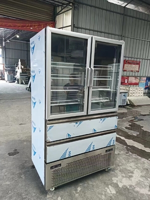 Réfrigérateur vertical 2 Porte vitrée pour congélateur 2 tiroirs pour réfrigérateur pour cuisine avec 110V/60Hz