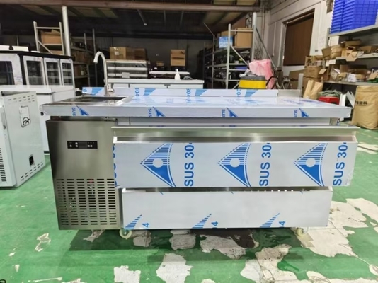 Réfrigérateur commercial sur mesure 60 &quot; Réfrigérateur sous comptoir w / 2 tiroirs 115v 304 argent