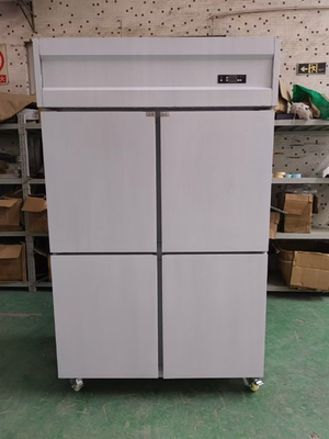 Réfrigérateur vertical commercial pour restaurant 4 portes équipement de cuisine en acier inoxydable réfrigérateur à porte auto-fermant