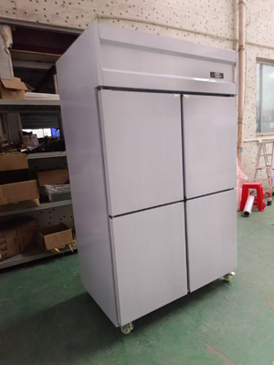 Réfrigérateur vertical commercial pour restaurant 4 portes équipement de cuisine en acier inoxydable réfrigérateur à porte auto-fermant