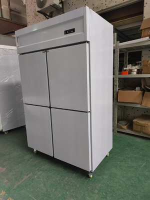 Réfrigérateur vertical commercial pour restaurant 4 portes équipement de cuisine en acier inoxydable réfrigérateur à porte auto-fermant