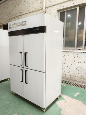 Congélateur vertical à 4 portes en acier inoxydable congélateur à portée de main réfrigérateur de boulangerie avec plateau
