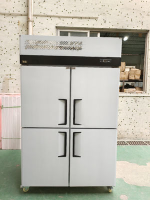 Congélateur vertical à 4 portes en acier inoxydable congélateur à portée de main réfrigérateur de boulangerie avec plateau