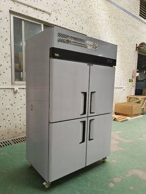 Congélateur vertical à 4 portes en acier inoxydable congélateur à portée de main réfrigérateur de boulangerie avec plateau