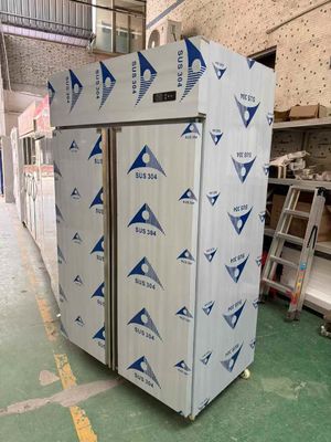 Commercial 2 portes refroidisseur vertical en acier inoxydable 304