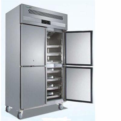 Congélateur vertical à 4 portes en acier inoxydable congélateur à portée de main réfrigérateur de boulangerie avec plateau