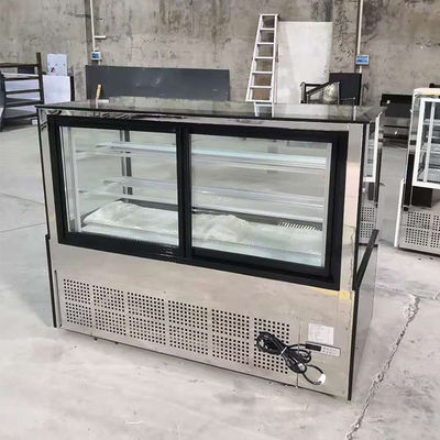 860W 3 réfrigérateur rectangulaire d'affichage de boulangerie de la rangée 5ft avec des roues