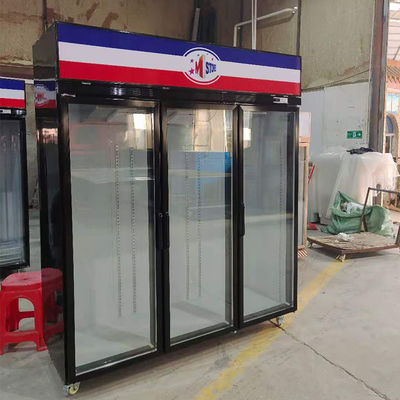 porte en verre du réfrigérateur trois commerciaux verticaux de la boisson 1500L