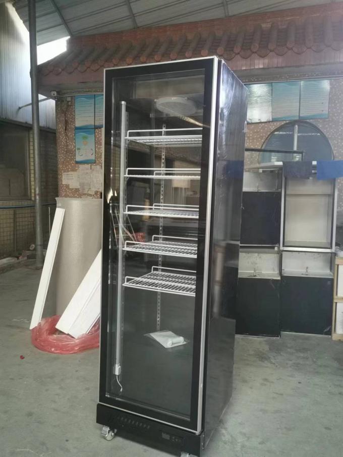 R290 réfrigérateur vertical à porte unique, réfrigérateur commercial à affichage de boissons 0