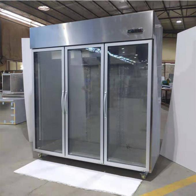 Réfrigérateur en verre droit de porte de la porte 650W 3 de refroidissement à l'air 2