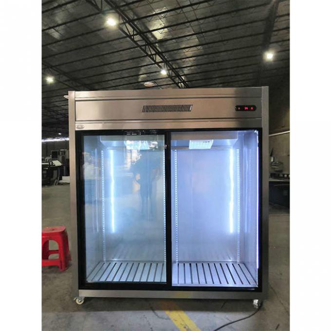 Congélateur de réfrigérateur commercial en verre de la porte de glissement 900W 1300L 1