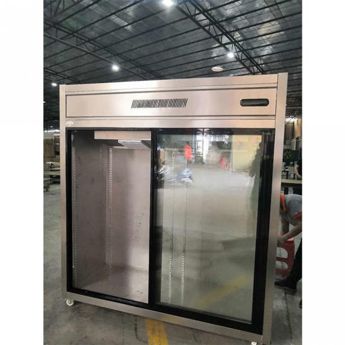 Congélateur de réfrigérateur commercial en verre de la porte de glissement 900W 1300L 0