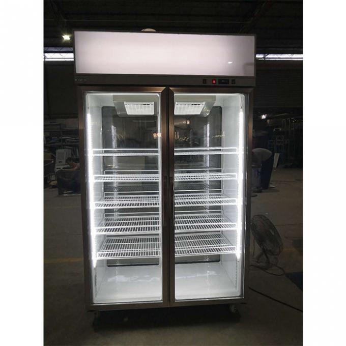 Réfrigérateur en verre commercial d'affichage de barre de refroidisseurs de porte de R134A 1000L 0