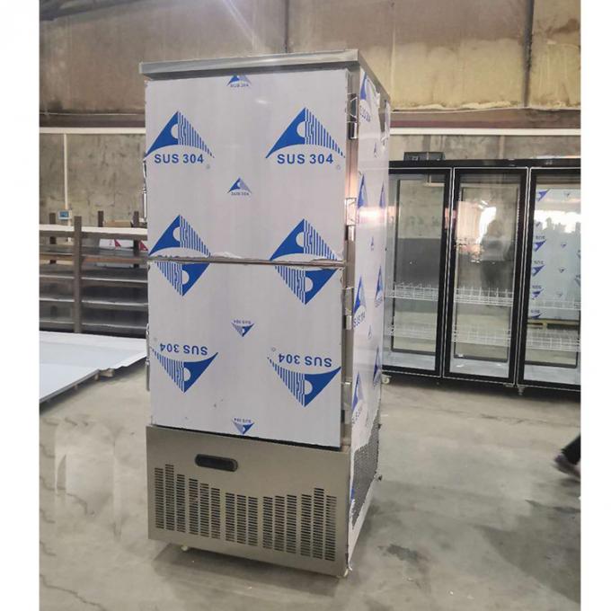 14 plateaux ont aéré le congélateur de réfrigérateur commercial d'acier inoxydable 0