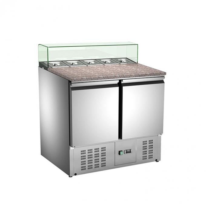 Matériel de réfrigération commercial de réfrigérateur de Tableau de préparation de pizza de R134A 0