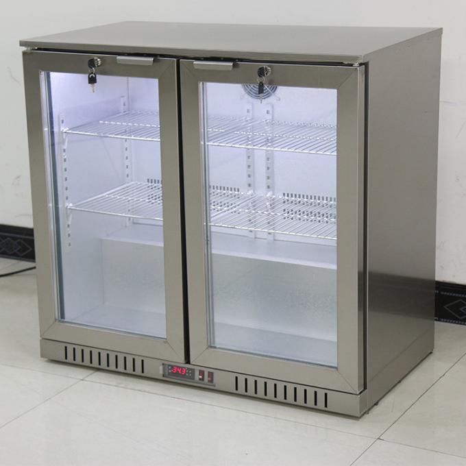 Porte du corps deux d'acier inoxydable sous le réfrigérateur 208L de bière de réfrigérateur de barre 0